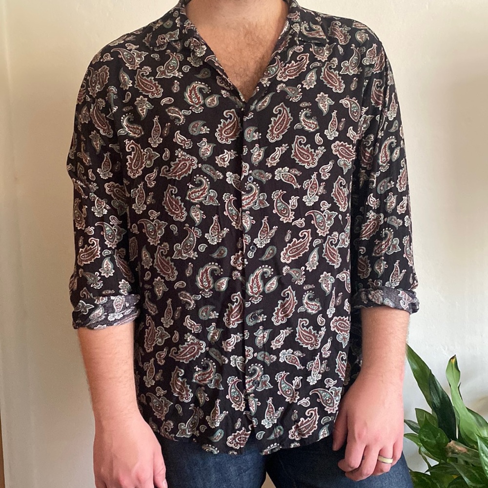 Paisley long sleeve button up